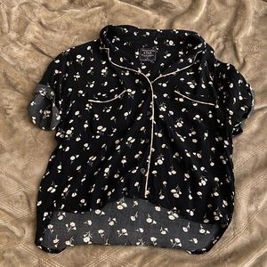 Abercrombie & Fitch Flowy Button Up T-Shirt
